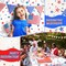 6-Pack Patriotic Plastic Tablecloths, Red White and Blue Star Disposable Rectangle Table Covers for Patriotic Parties, Birthdays, Sports Events, Picnics, Camping and Memorial Day, 54 x 72 Inches